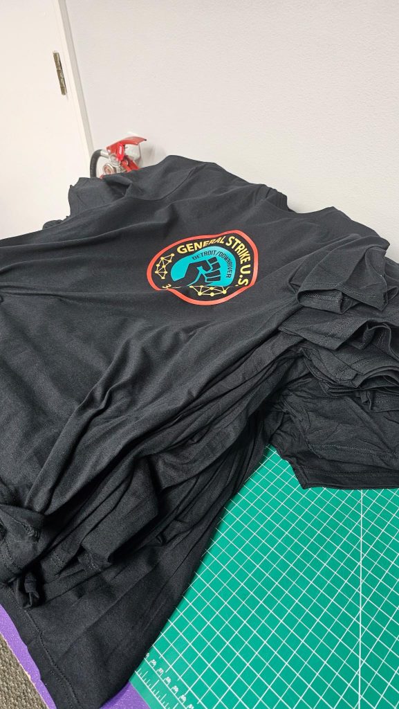 General Strike printed merch